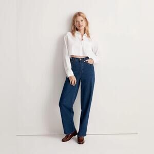 Madewell The Perfect Vintage Wide Leg Raw Hem Jeans Women's 26